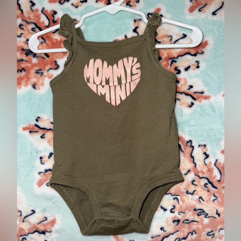 Carter's Olive Green 'Mommy's Mini' Bodysuit